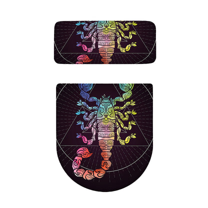 Colorful Scorpio Sign Print Toilet Lid And Tank Cover Set