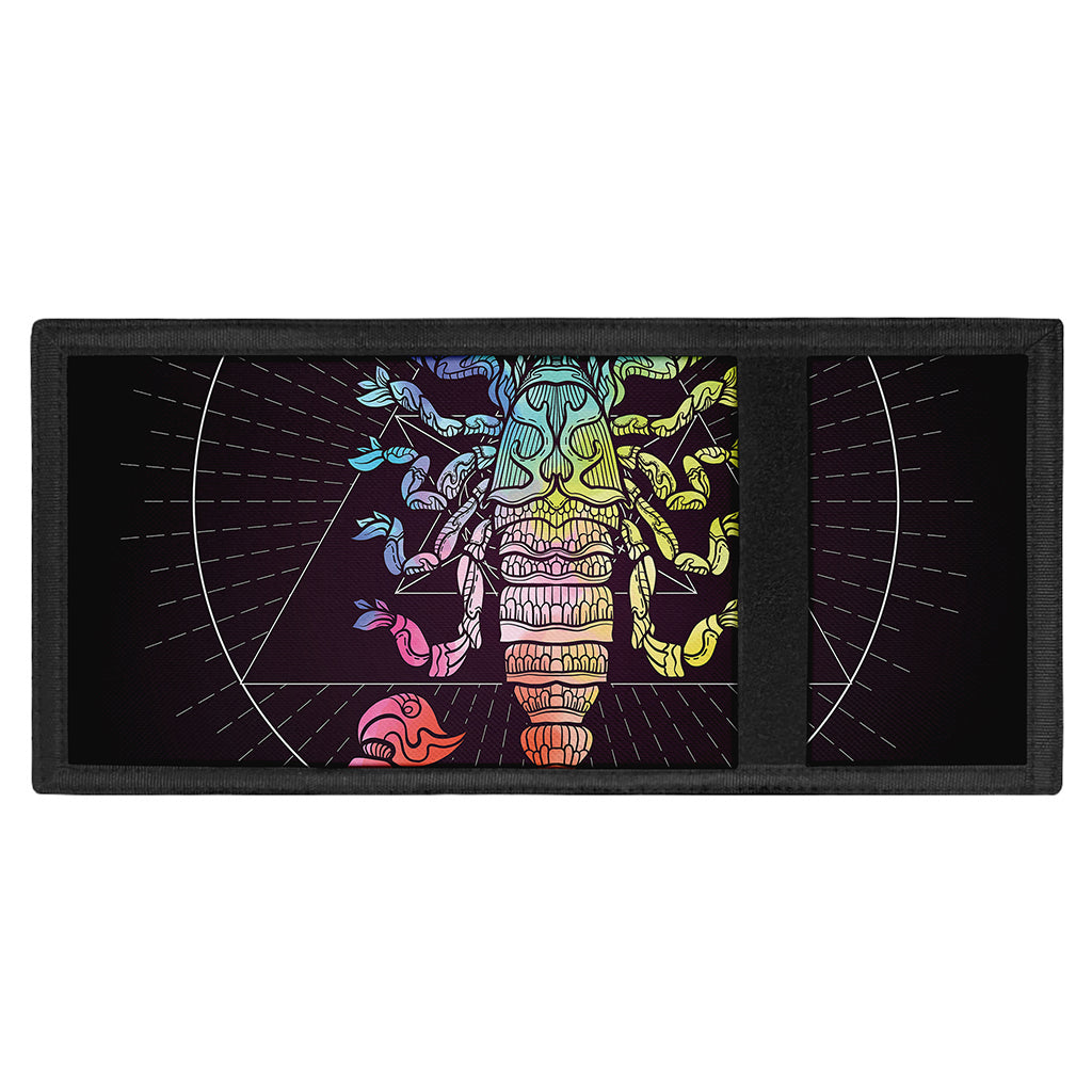 Colorful Scorpio Sign Print Trifold Wallet