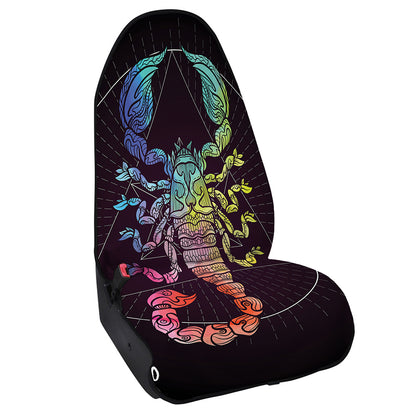 Colorful Scorpio Sign Print Waterproof Car Seat Cover