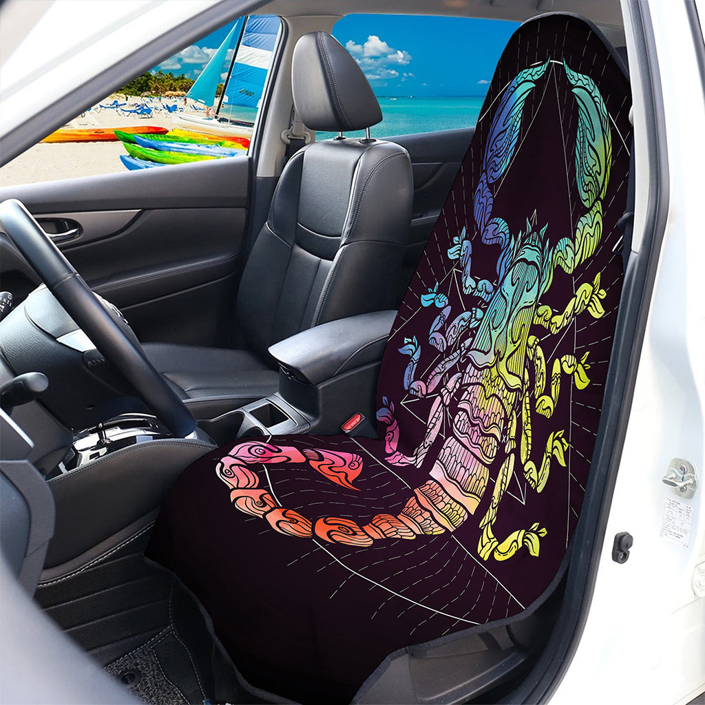 Colorful Scorpio Sign Print Waterproof Car Seat Cover