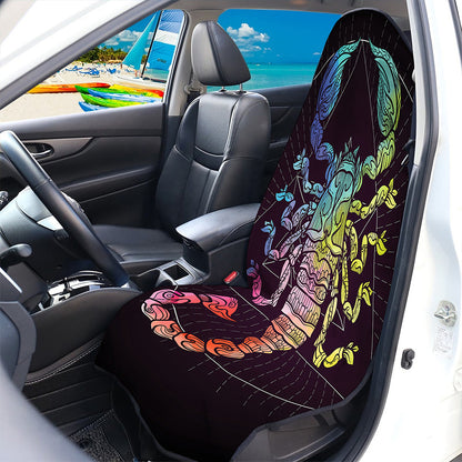 Colorful Scorpio Sign Print Waterproof Car Seat Cover