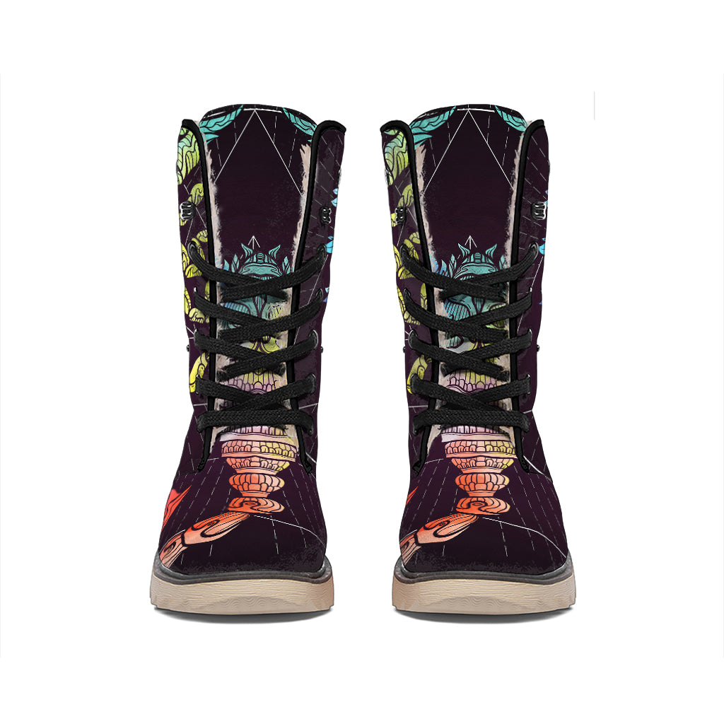 Colorful Scorpio Sign Print Winter Boots