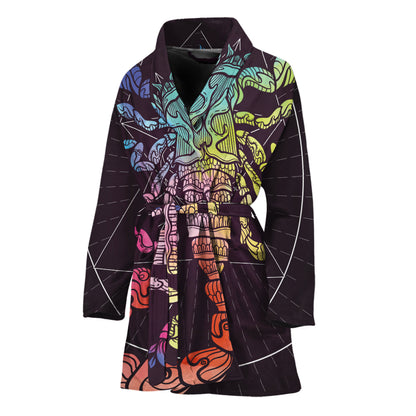 Colorful Scorpio Sign Print Women's Bathrobe