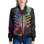 Colorful Scorpio Sign Print Women's Bomber Jacket