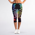 Colorful Scorpio Sign Print Women's Capri Leggings