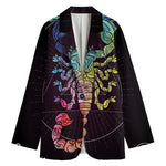 Colorful Scorpio Sign Print Women's Cotton Blazer