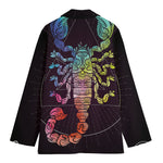 Colorful Scorpio Sign Print Women's Cotton Blazer