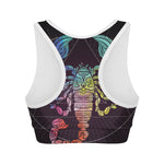 Colorful Scorpio Sign Print Women's Sports Bra