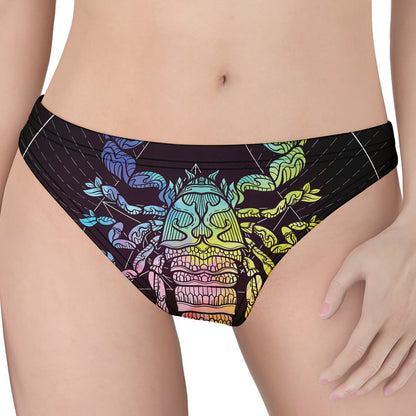 Colorful Scorpio Sign Print Women's Thong