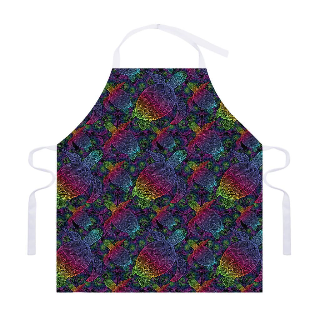 Colorful Sea Turtle Pattern Print Adjustable Apron