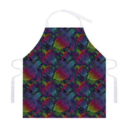 Colorful Sea Turtle Pattern Print Adjustable Apron