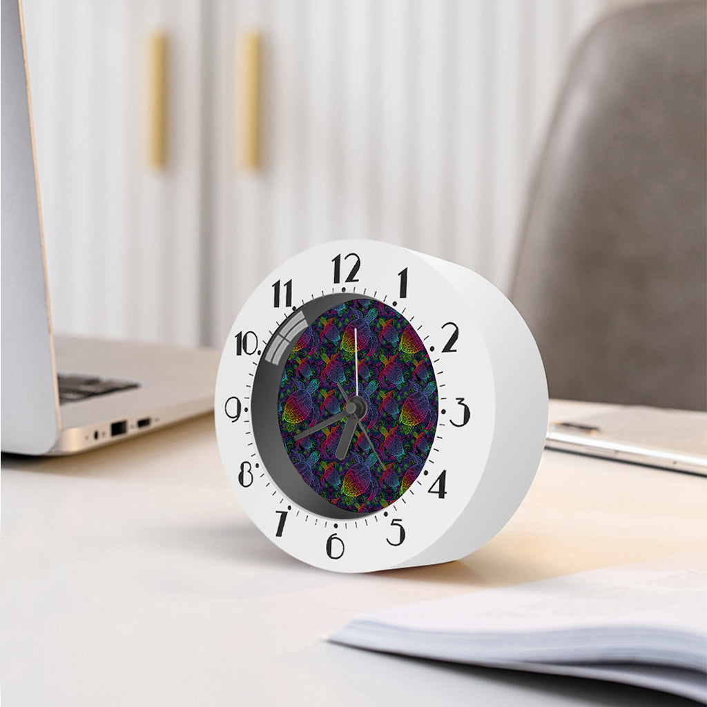 Colorful Sea Turtle Pattern Print Alarm Clock