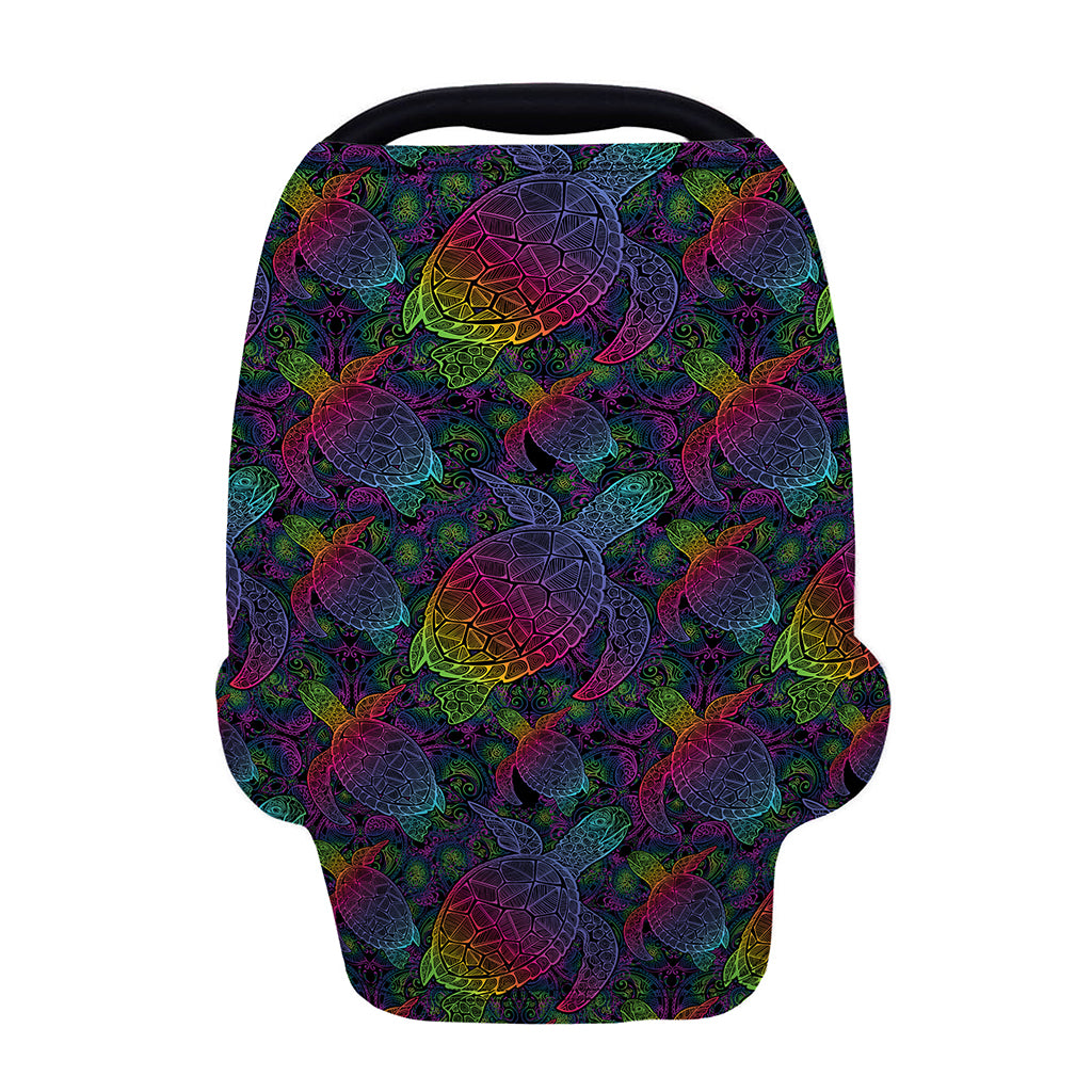 Colorful Sea Turtle Pattern Print Baby Seat Cover
