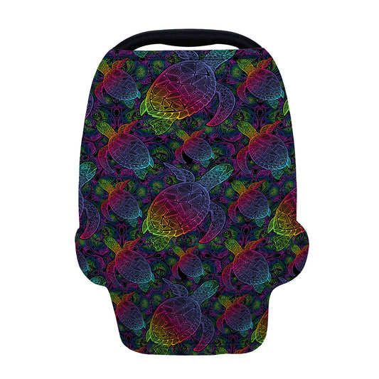 Colorful Sea Turtle Pattern Print Baby Seat Cover