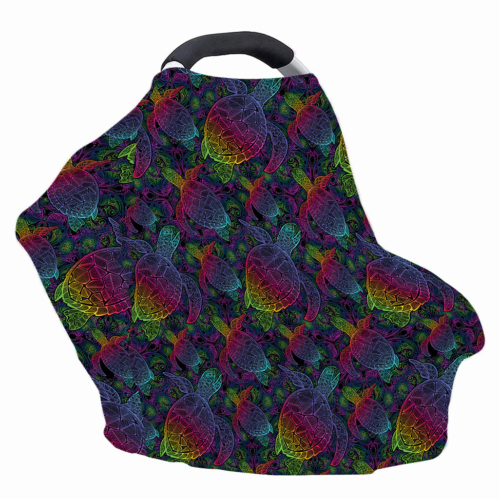 Colorful Sea Turtle Pattern Print Baby Seat Cover