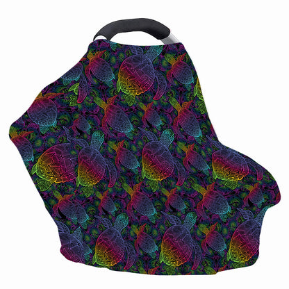 Colorful Sea Turtle Pattern Print Baby Seat Cover
