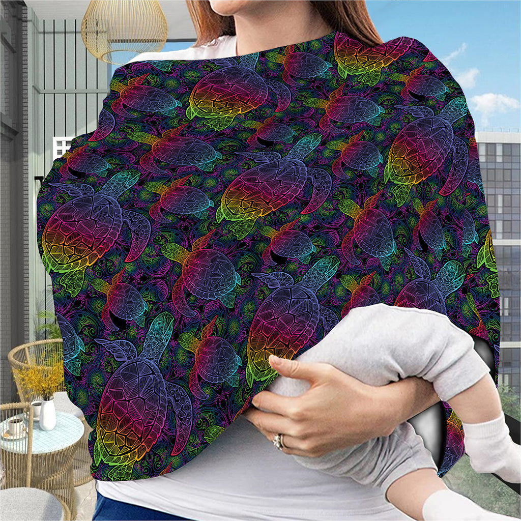 Colorful Sea Turtle Pattern Print Baby Seat Cover
