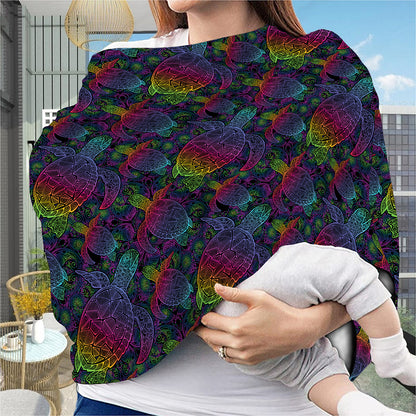 Colorful Sea Turtle Pattern Print Baby Seat Cover