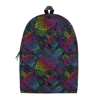 Colorful Sea Turtle Pattern Print Backpack