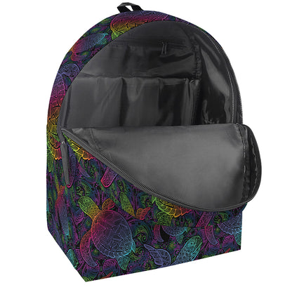 Colorful Sea Turtle Pattern Print Backpack