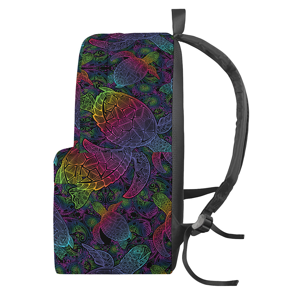 Colorful Sea Turtle Pattern Print Backpack