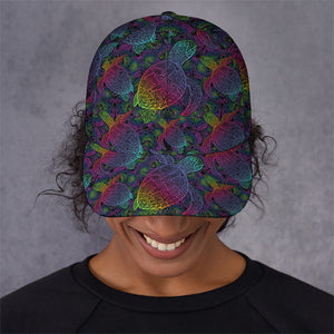 Colorful Sea Turtle Pattern Print Baseball Cap