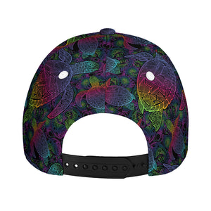 Colorful Sea Turtle Pattern Print Baseball Cap