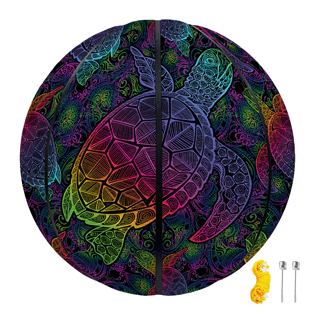 Colorful Sea Turtle Pattern Print Basketball