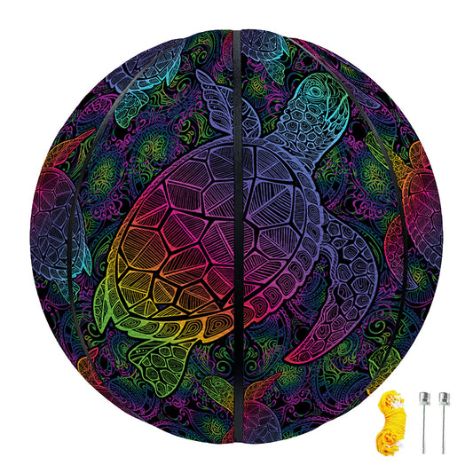 Colorful Sea Turtle Pattern Print Basketball