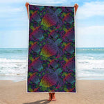 Colorful Sea Turtle Pattern Print Beach Towel