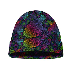 Colorful Sea Turtle Pattern Print Beanie