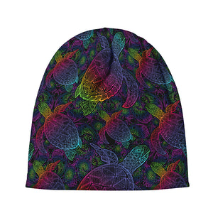 Colorful Sea Turtle Pattern Print Beanie