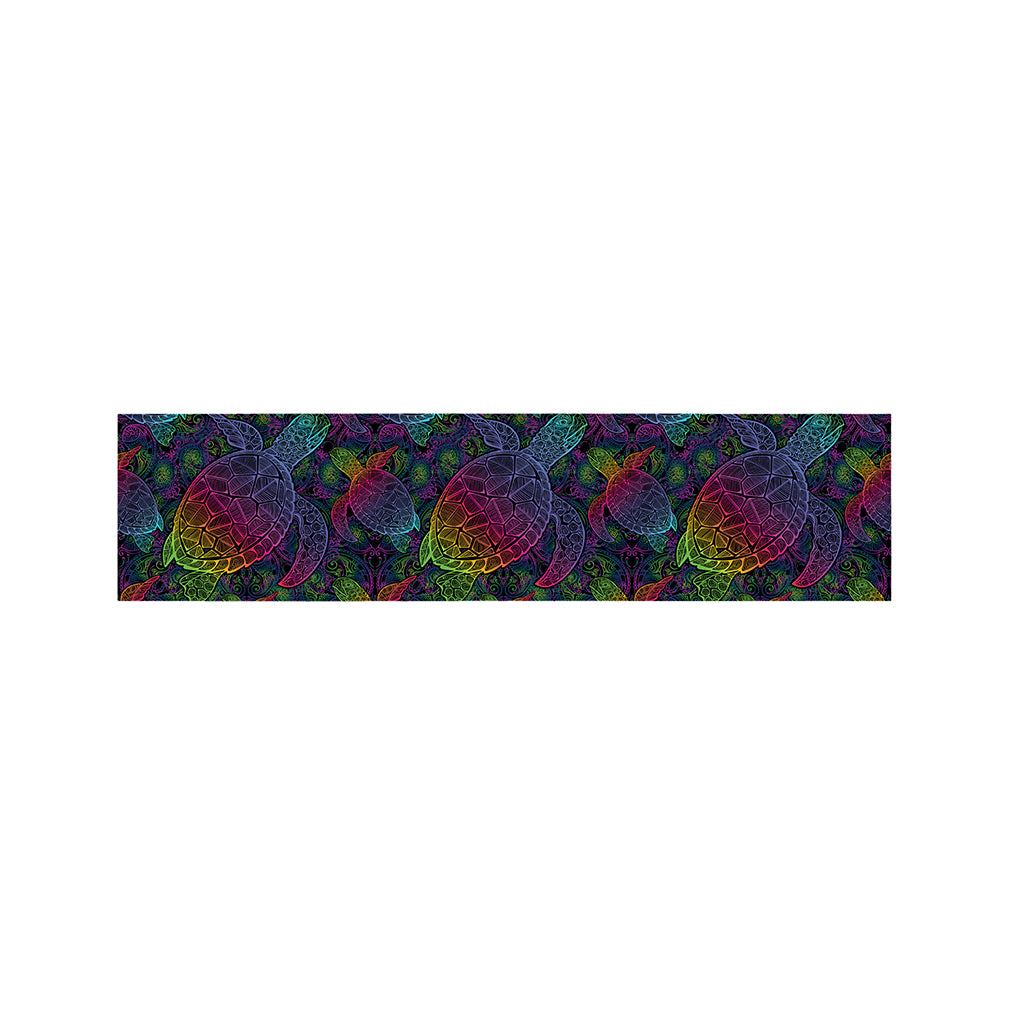 Colorful Sea Turtle Pattern Print Bed Runner