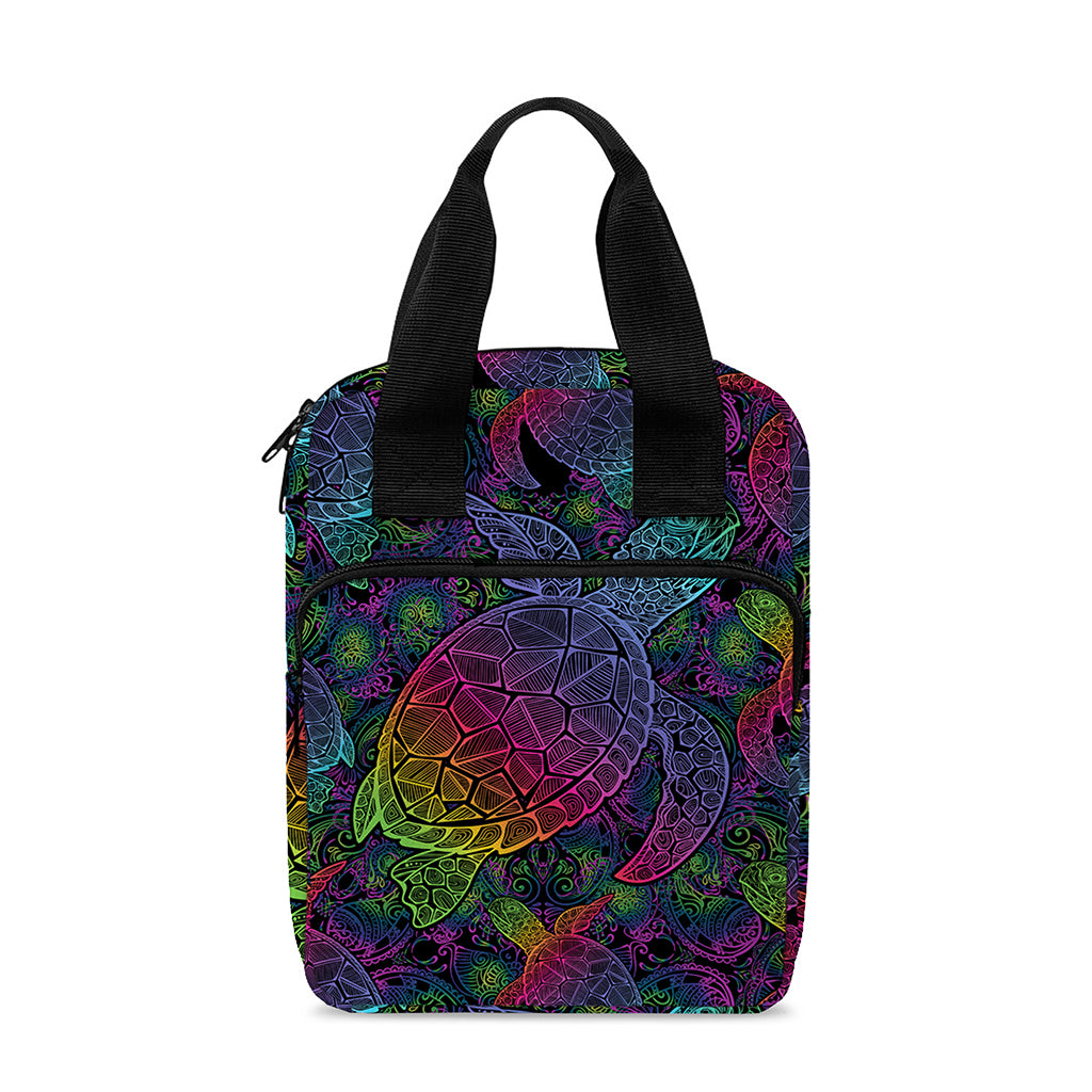 Colorful Sea Turtle Pattern Print Bible Tote Bag