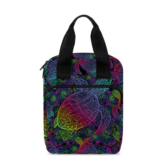 Colorful Sea Turtle Pattern Print Bible Tote Bag
