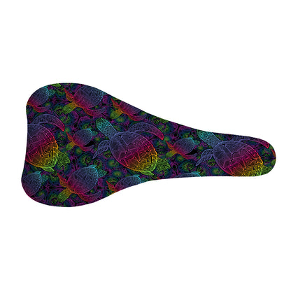 Colorful Sea Turtle Pattern Print Bicycle Seat Cover