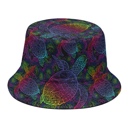 Colorful Sea Turtle Pattern Print Bucket Hat