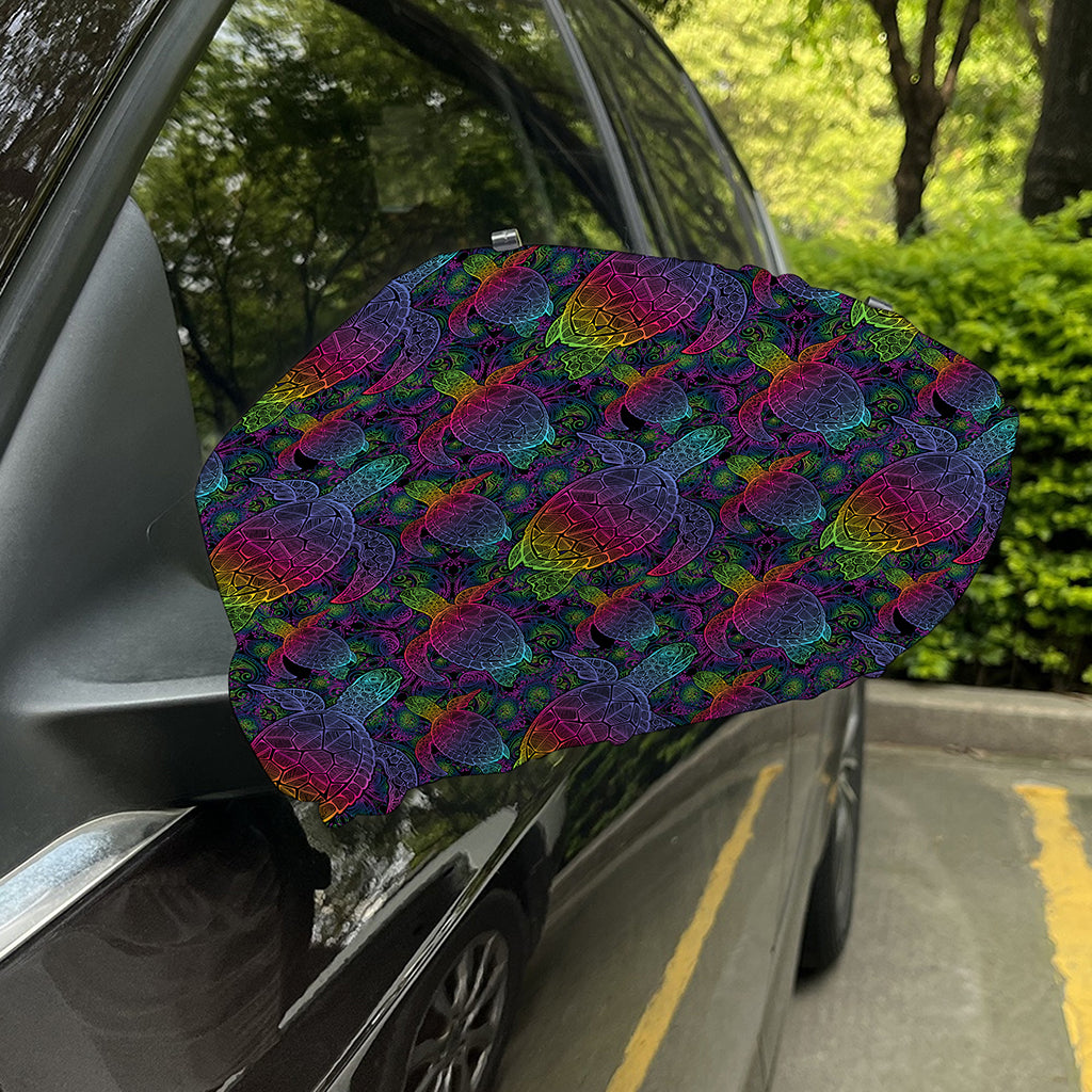 Colorful Sea Turtle Pattern Print Car Side Mirror Covers