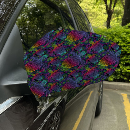 Colorful Sea Turtle Pattern Print Car Side Mirror Covers