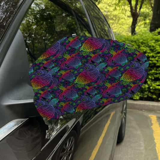 Colorful Sea Turtle Pattern Print Car Side Mirror Covers