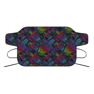 Colorful Sea Turtle Pattern Print Car Windshield Snow Cover