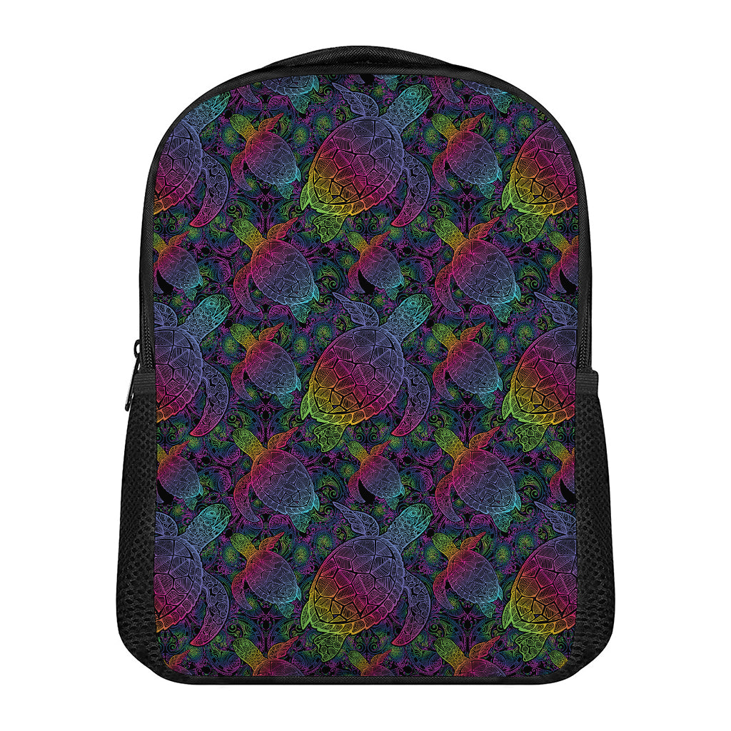 Colorful Sea Turtle Pattern Print Casual Backpack