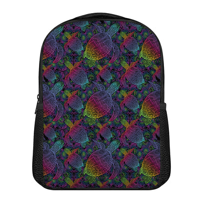 Colorful Sea Turtle Pattern Print Casual Backpack