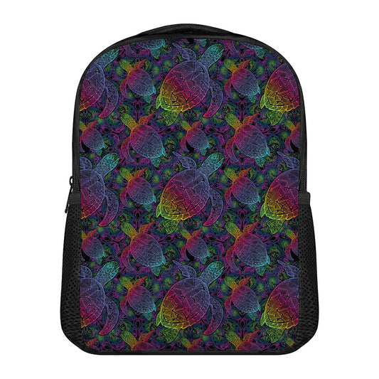 Colorful Sea Turtle Pattern Print Casual Backpack