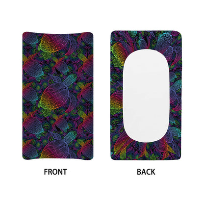 Colorful Sea Turtle Pattern Print Changing Pad Cover
