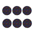 Colorful Sea Turtle Pattern Print Coaster Set