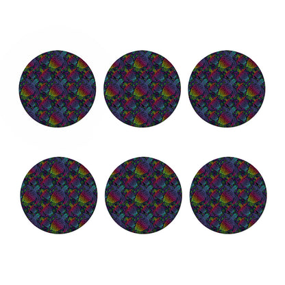 Colorful Sea Turtle Pattern Print Coaster Set