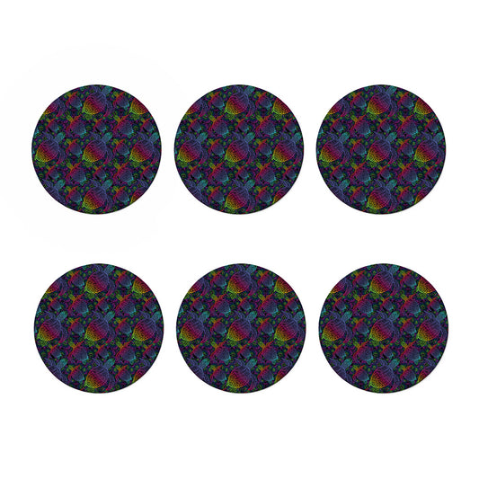 Colorful Sea Turtle Pattern Print Coaster Set