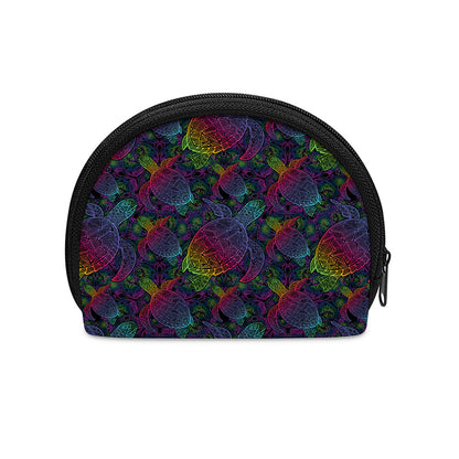 Colorful Sea Turtle Pattern Print Coin Purse