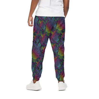 Colorful Sea Turtle Pattern Print Cotton Pants
